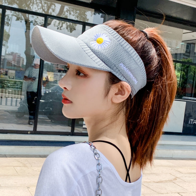 网红小雏菊帽子女春夏空顶通用字母遮阳帽防晒太阳帽户外鸭舌帽潮
