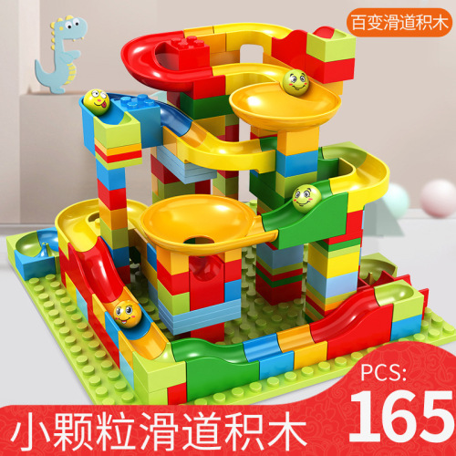 children‘s building blocks 165 small particle slide ball scene assembled diy variety puzzle building blocks toys boys and girls