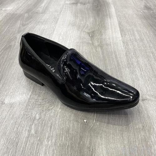 Fashion Trendy Teen Patent Leather Upper Fabric Soft Breathable Men‘s Leather Shoes 2020