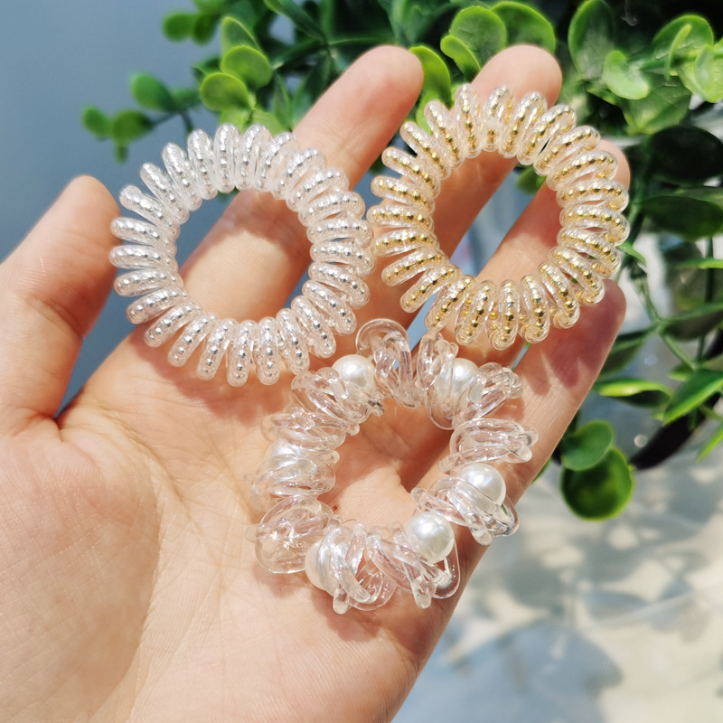 韩版无痕不伤发电话线发圈可爱少女绑发扎头发橡皮筋发绳女头饰品