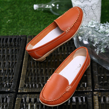 summer korean style white shoes women‘s leather flat loafers casual nurse shoes flat leather shoes
