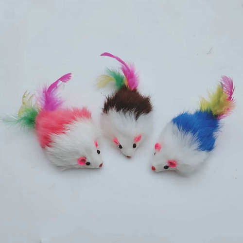 Cat Toy Manufacturers Supply Two-Color Rabbit Fur Toy Mouse Pet Nibbling Toy