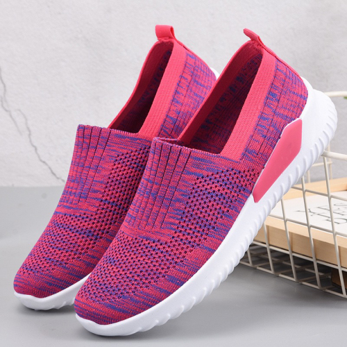 Women‘s Shoes Flying Woven Air Cushion Running Shoes New Breathable Student Shoes Mesh Lightweight Soft Sole Sneakers