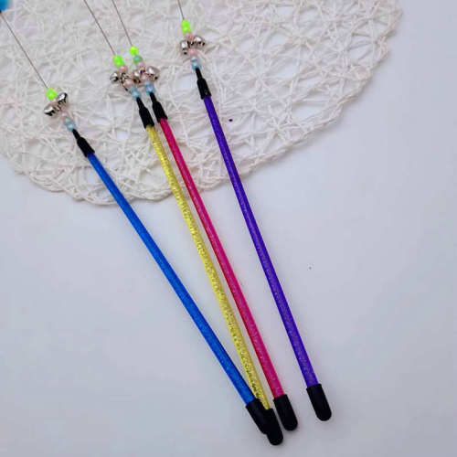 cat toy short rod goose piece feather multi-color feather fairy funny cat stick factory wholesale pet interactive supplies