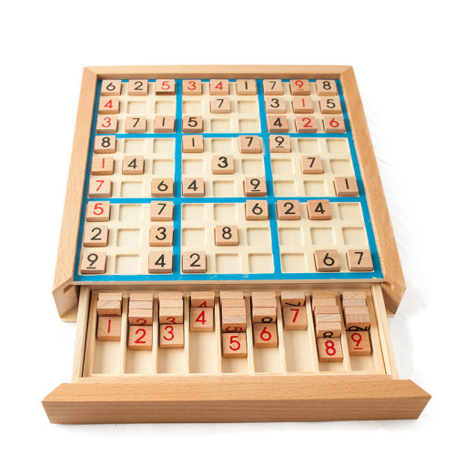Wooden Sudoku Jiugongge game Chess Elementary School Students Logical Thinking Children Educational Board Game Toy Chess Board with Questions