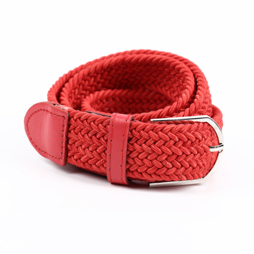 factory direct unisex casual belt woven floral pants with fashionable all-match pin buckle belt elastic belt