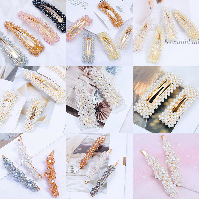 珍珠发夹边夹少女韩国bb夹网红小夹子水晶发卡2019新款卡子头饰