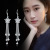 S Earrings Women's Korean-Style Long and Simple 925 Sterling Silver Tassel Hypoallergenic Earrings Crystal Personality Wild Earrings