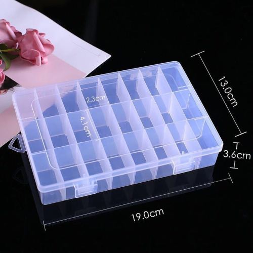 24 grid pastry nozzle set box transparent plastic finishing electronic classification fishing gear accessories simple jewelry parts box