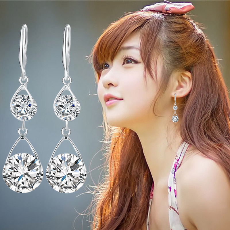 水滴流苏耳坠长款网红气质韩国简约耳钩吊坠耳环女百搭冷淡风饰品