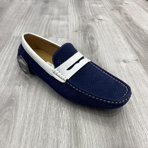 new style men business shoes men‘s shoes stitching white dark blue hollow breathable men‘s casual shoes