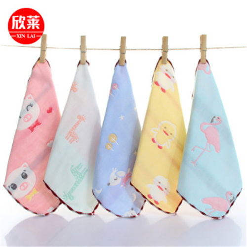 Pure Cotton 25 * 25cm Six-Layer Gauze Square Towel Factory Direct One-Piece Delivery Baby Saliva Towel for Infants and Children