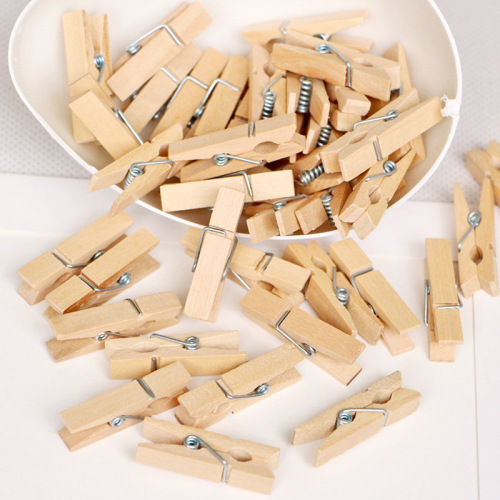 wood color 3.5cm small wooden clips 100 pcs/pack diy photo clips photo wall decoration small wooden clips