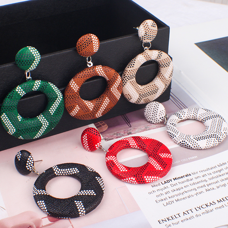 S925银过敏秋冬圈圈耳坠时尚夸张耳环韩国针织耳圈个性百搭耳饰