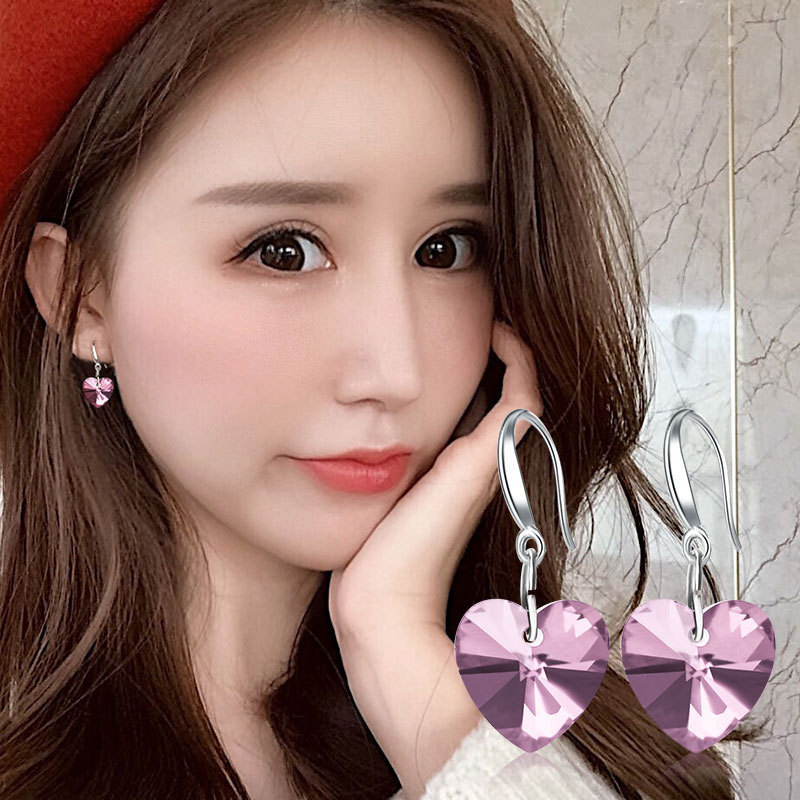 曼休妮桃心爱心耳钩款耳环女日韩国甜美时尚气质网红心型心形耳环