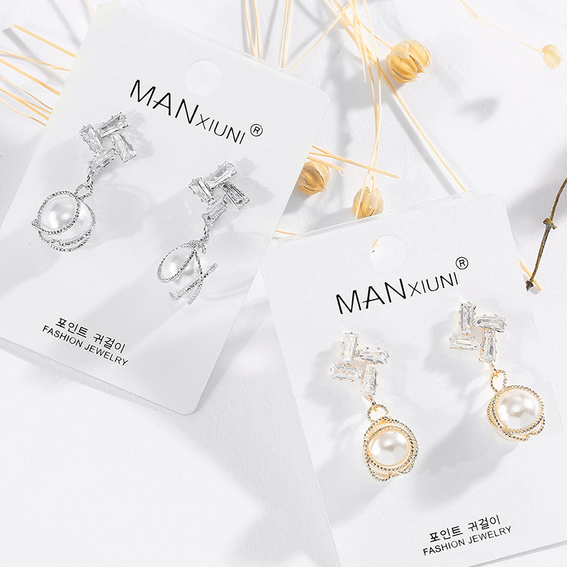 925纯银珍珠耳钉女大气质长款耳环显脸瘦百搭简约锆石耳坠防过敏