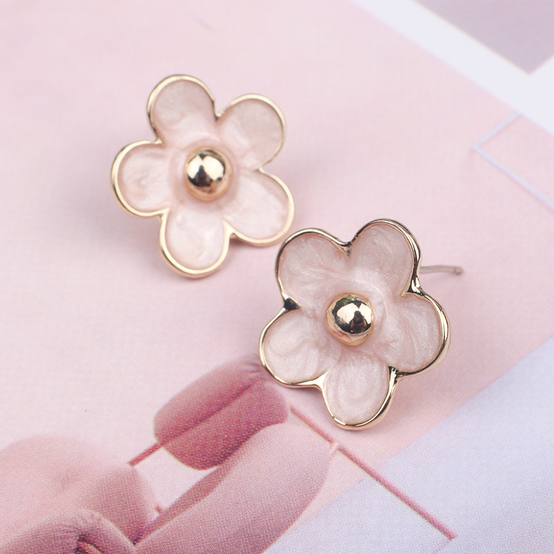 清新小雏菊耳钉女个性简约耳坠小巧简单花朵耳环2019新款潮耳饰品