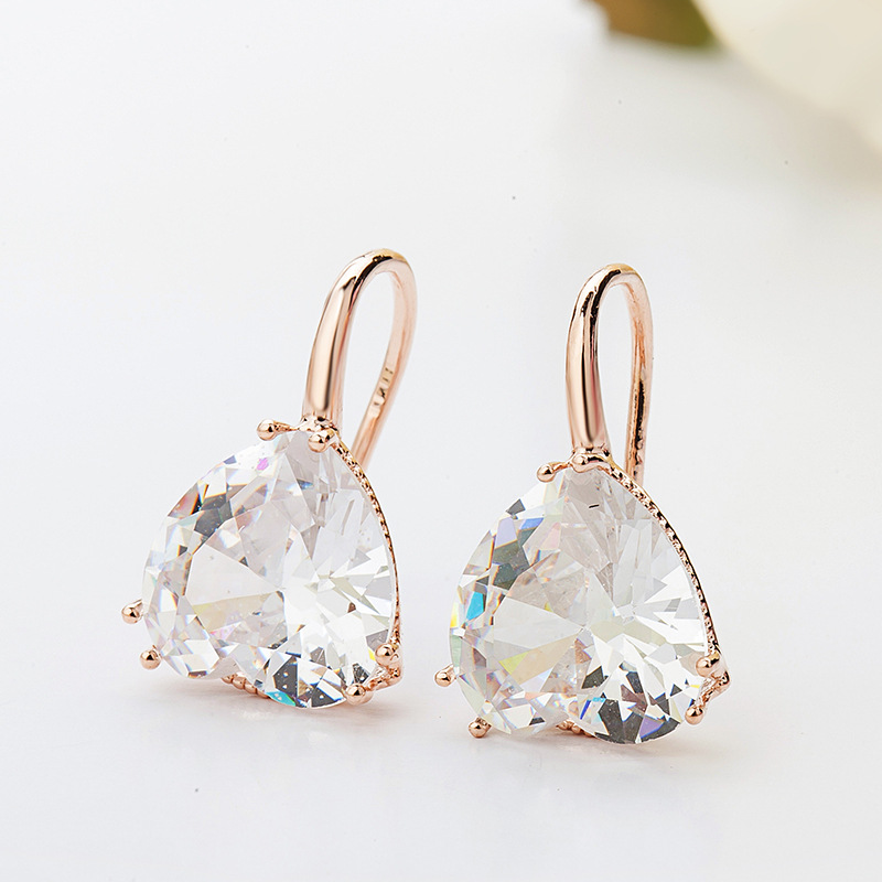 春夏新款学院风长款耳坠锆石耳钉品 新品气质女生韩版镀银耳饰