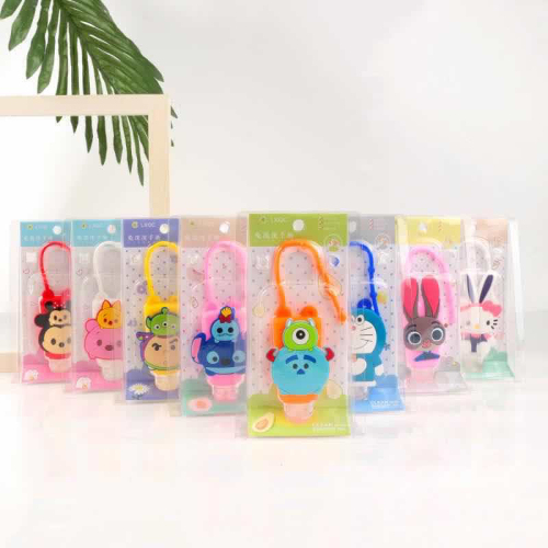 Factory Direct Sales 30ml Portable Cartoon Silicone Case Wash-Free Hand Sanitizer Gel Alcohol Disinfection