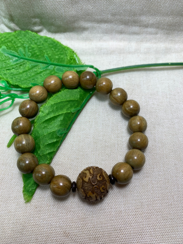authentic green sandalwood spacer beads： scented beads bracelet jewelry gift