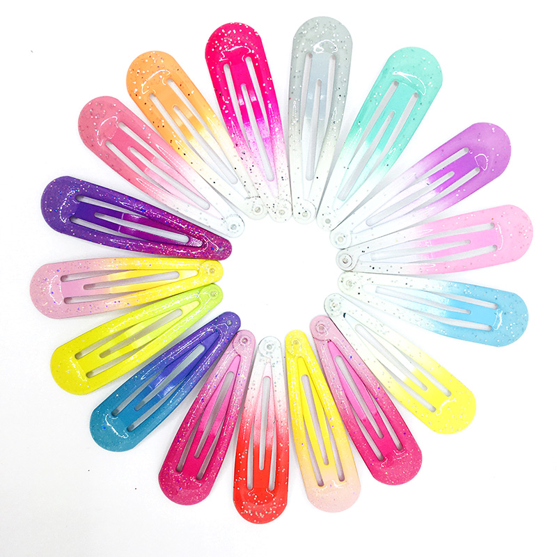 韩版滴油BB夹双色金粉水滴夹厂家直销两片BB夹刘海夹一字夹顶夹头