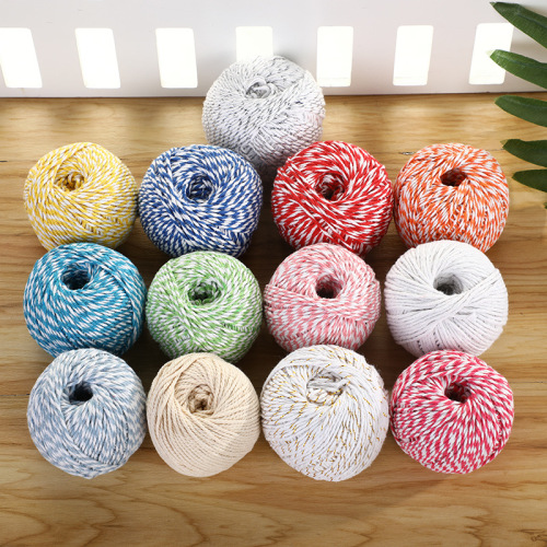 spot wholesale environmental protection cotton thread 1.5mm two-color cotton rope cotton thread binding bag zongzi thread bag zongzi rope