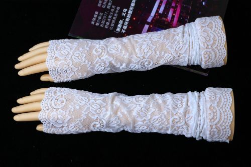 yiwu shopping league spot oversleeves sun protection women‘s gloves sleeves full lace thin ice silk arm protection arm sleeve summer