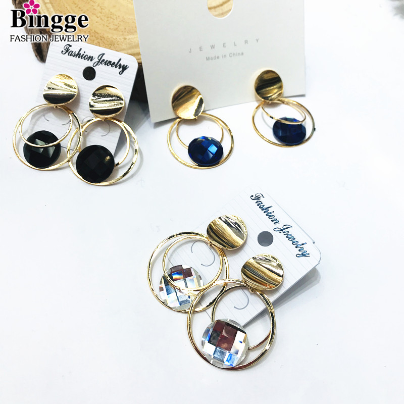 欧美时尚圈圈耳环女个性潮夸张多圈圆环耳坠韩国气质圆形耳钉饰品