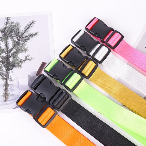 2020 new versatile casual fashion nylon ribbon ribbon spot plastic buckle belt lexin