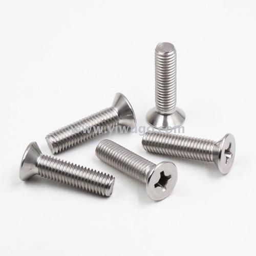 factory direct sales 304 stainless steel cross flat-head screw countersunk head flat machine screw fastener