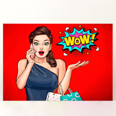 时尚女郎木板装饰画客厅玄关画无框画