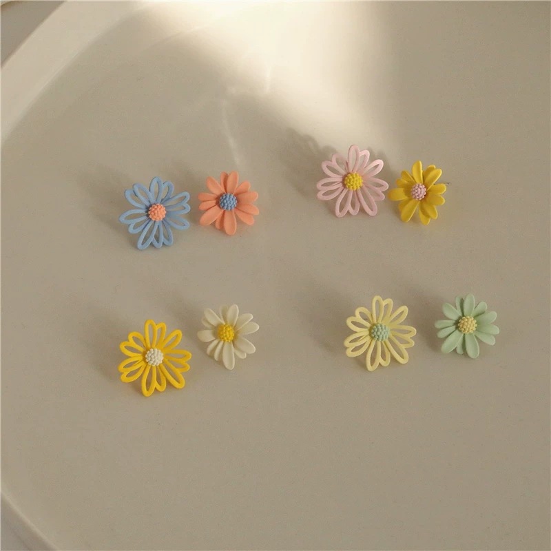 2020年小雏菊耳钉权志龙款S925银耳针耳夹耳钩同款日韩流行清新