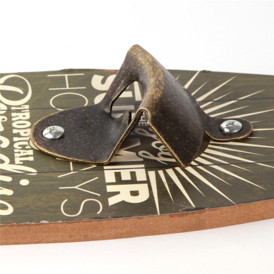 木质装饰啤酒开瓶器木板壁挂墙挂瓶启