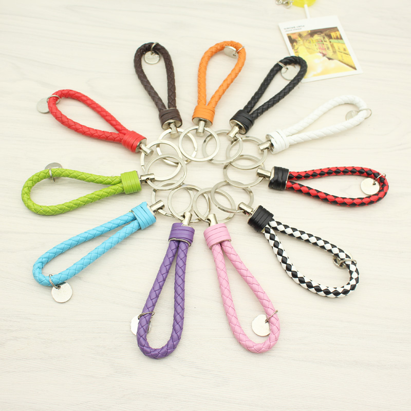 皮革个性情侣手工编织皮绳钥匙链钥匙圈汽车钥匙挂件男女创意礼物