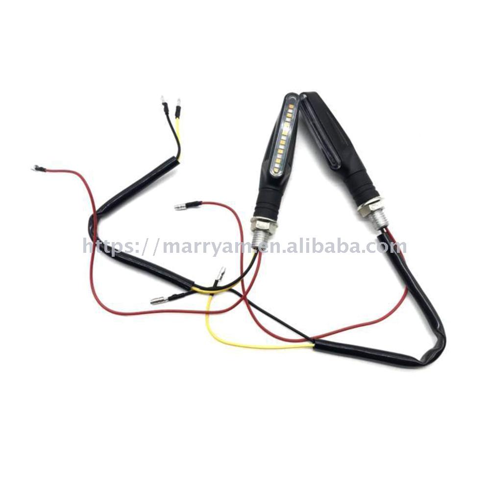 摩托车转向灯摩托车LED信号灯跑马指示灯改装流水车灯改装配件