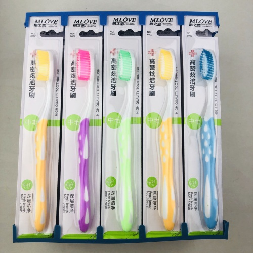 Toothbrush Wholesale Morning Love 8002 Medium Hair High Density Dazzling Adult Medium Hair Toothbrush