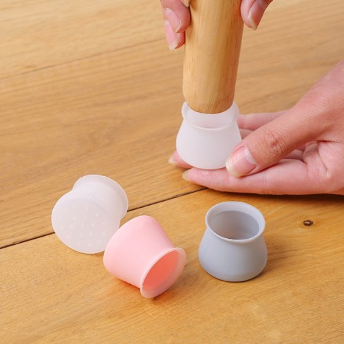 Stool Chair Leg Stopper Silicone Table and Chair Leg Cover Protective Cover Stool Leg Non-Slip Wear-Resistant Anti-Noise Seat Cover Feet