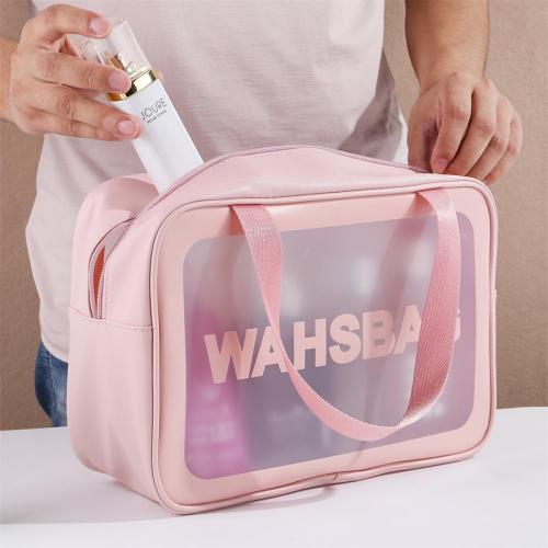 cosmetic bag ins style women‘s travel bag waterproof toiletries storage bag portable pu frosted four-piece set