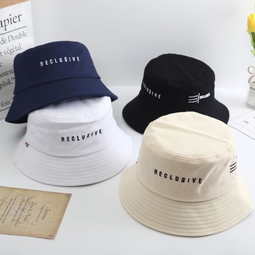 summer fisherman hat male japanese students korean style all-match sun hat chic letter embroidery basin hat female fashion hip hop