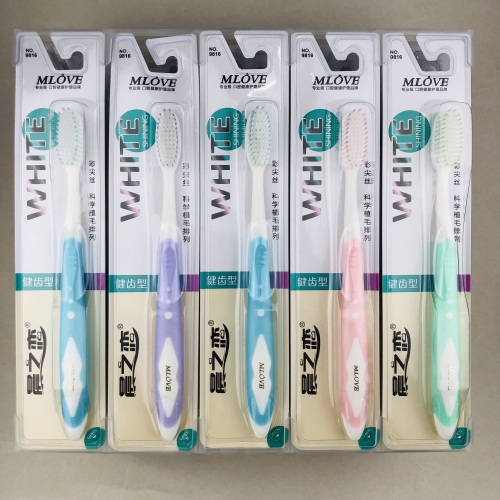 toothbrush wholesale morning love 9816 color sharp silk healthy tooth type adult soft-bristle toothbrush