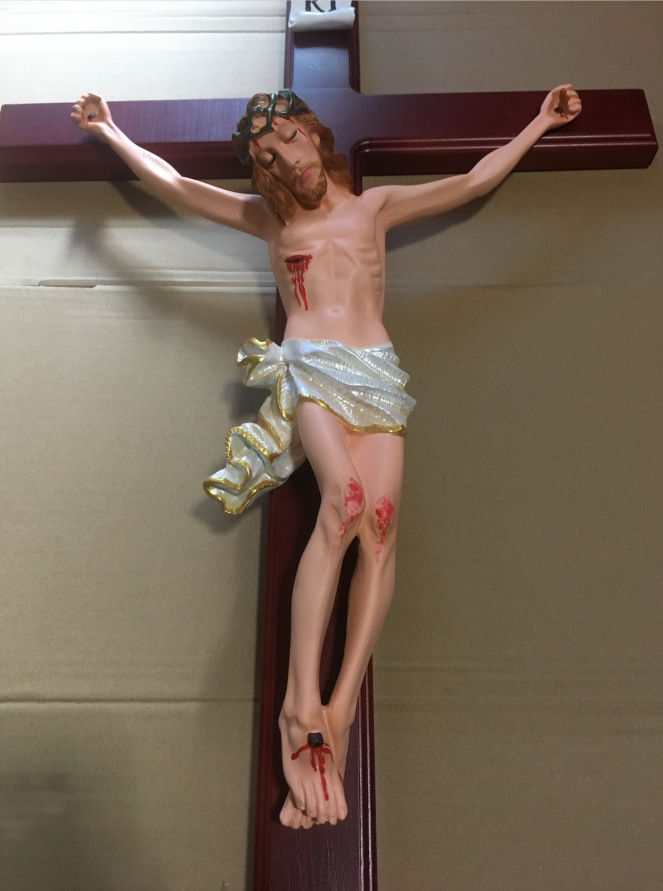 精品80-100CM厘米1-1.5米古铜全彩色耶稣基督实木大十字架壁挂件