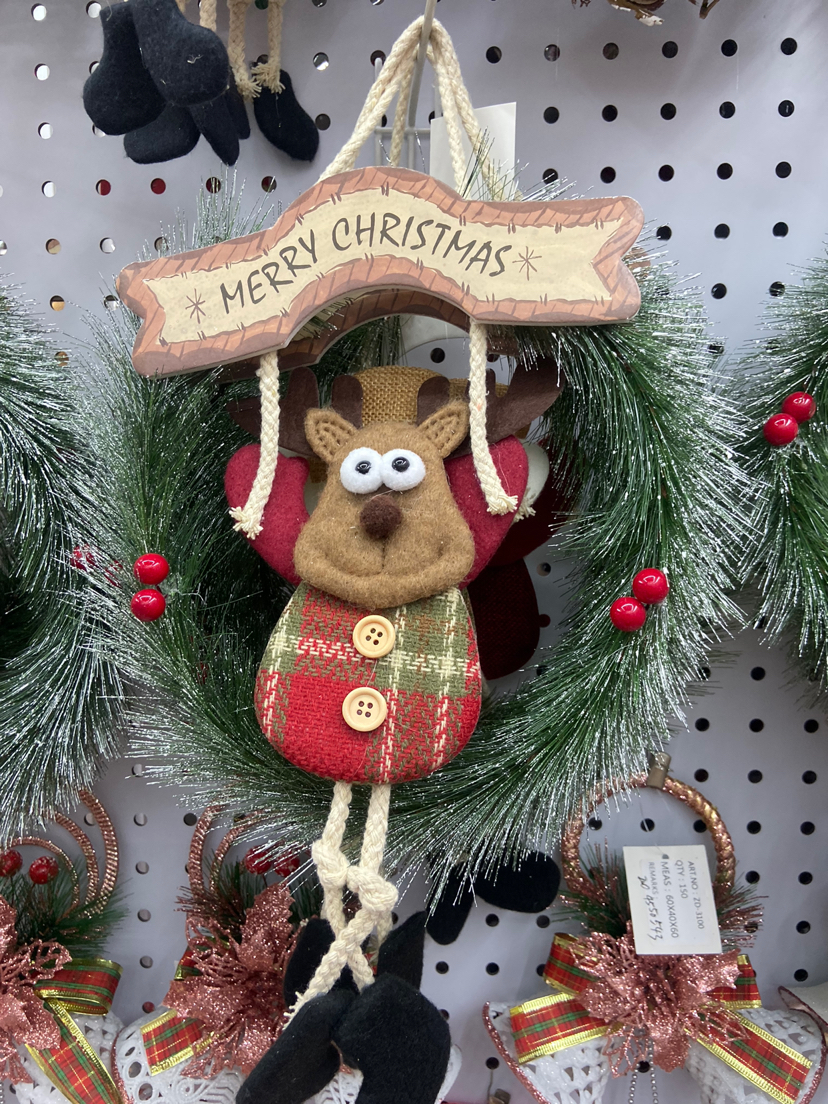 圣诞花环老人头雪人头鹿头