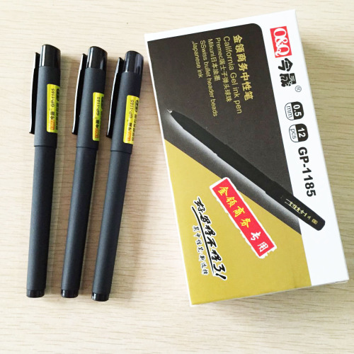 Learning Stationery Office Gold Collar Gel Pen Ball Pen Signature Pen Large Capacity Matte Rod Black 0.5mm Wholesale