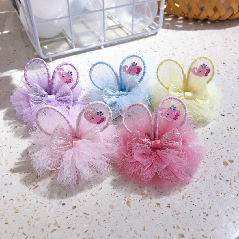 摩登女孩 韩国亮纱大象儿童宝宝可爱压夹 混色批发