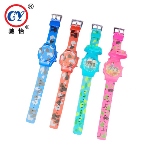 chi yi fashion camouflage flip children‘s electronic watch wrist decoration children‘s electronic watch
