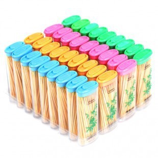 Lighter-Shaped Bamboo Toothpick Travel Portable Bamboo Stick 24 Boxed Wholesale
