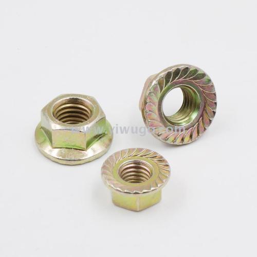 factory direct sales grade 4 grade 8 carbon steel plated color zinc m3-m20 hexagon nut with flange fastener