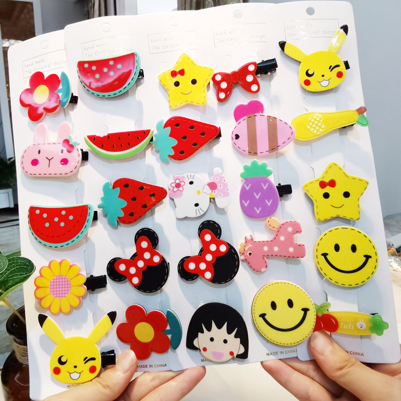 新款套装可爱卡通女儿童发夹头饰BB夹侧边发卡刘海夹子水果发饰夹