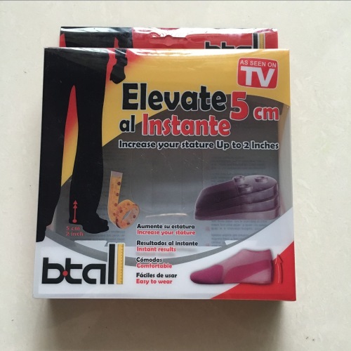 btall new elevate instante silicone insole transparent invisible heel pad pvc packaging