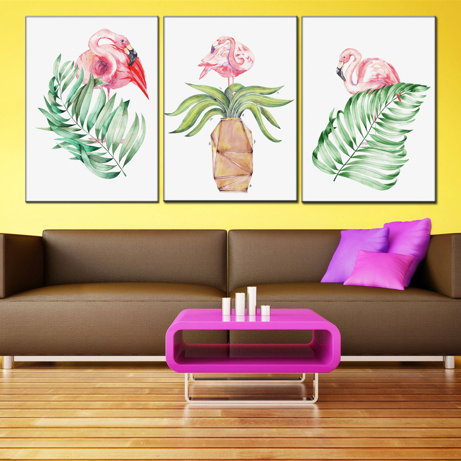 帆布画喷绘火烈鸟装饰画公寓酒店配画油画Canvas prints Painting